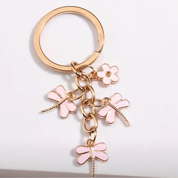 Accessories - Dainty Pink Dragonfly Bag Charm/Keychain (Brand New!) 💘